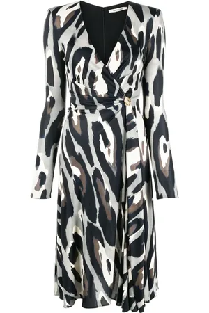 Roberto Cavalli Vestido midi con animal print