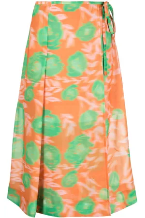 Ganni Falda acampanada con estampado floral