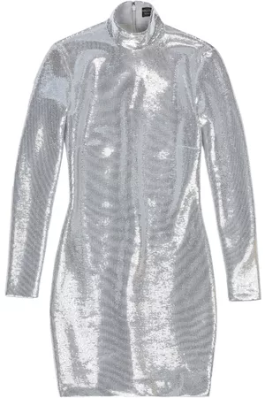 Balenciaga Crystal-embellished high-neck dress