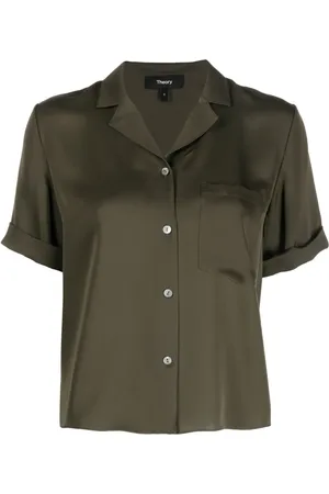 THEORY Camisa de seda manga corta
