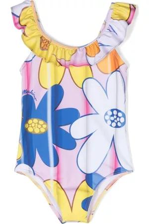 Moschino Floral-print ruffled swimsuit