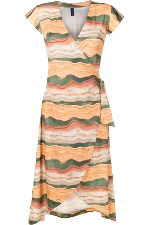 Lygia & Nanny Vestido midi cruzado con cuello en v