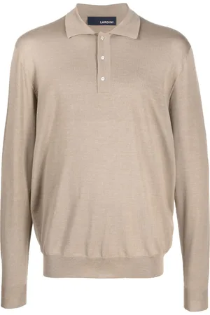LARDINI Playera tipo polo tejida manga larga