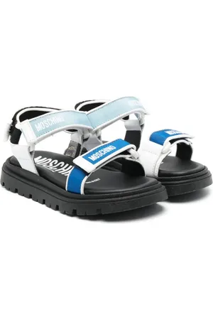 Moschino Sandalias con cierre autoadherente y logo estampado