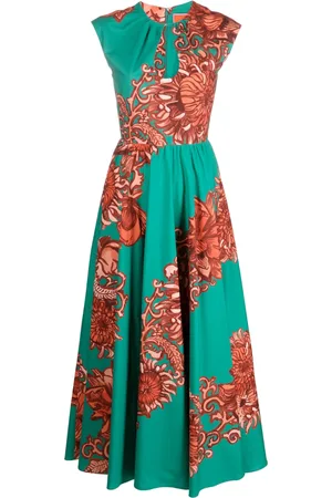 La DoubleJ Vestido con aberturas y estampado floral