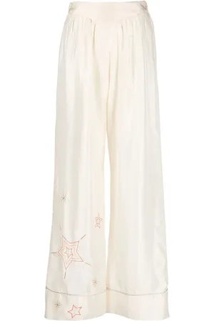 FORTE FORTE Pantalones palazzo bordados