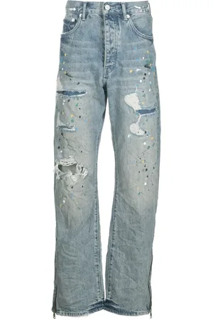 Purple Brand Jeans rectos con efecto envejecido