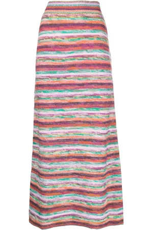 Chloé Falda midi con motivo de rayas