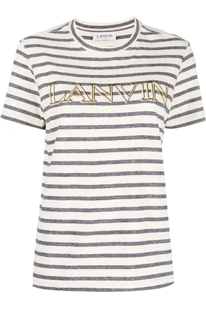 Lanvin Playera con logo estampado y motivo de rayas
