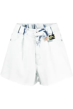 Musium Div. Shorts de mezclilla con bordes deshilachados