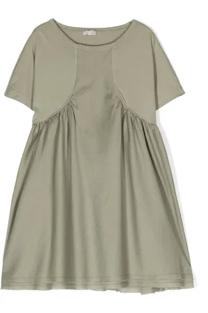 Il gufo Vestido fruncido manga corta