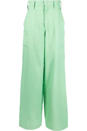 Stella McCartney Pantalones anchos con tiro alto