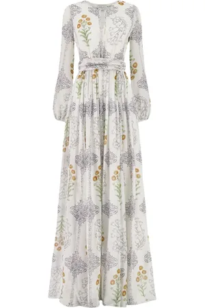 Giambattista Valli Vestido largo de seda con estampado floral