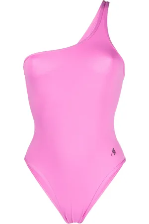 The Attico Traje de baño con logo estampado y tira en un hombro