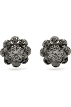 Cadar Aretes Trio en oro blanco de 18kt con diamantes