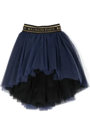 Balmain Tutú de tul con logo en la pretina