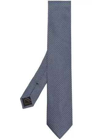 BRIONI Corbata de seda con motivo geométrico