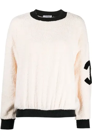CHANEL Sudadera con cuello redondo CC 1990