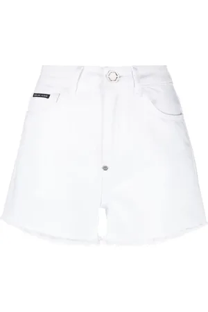 Philipp Plein Shorts de mezclilla con bordes sin rematar