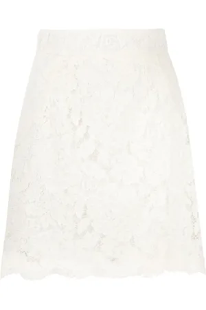 Dolce & Gabbana Falda corta con encaje floral