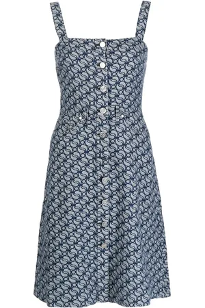 Stella McCartney Vestido de mezclilla con logo en jacquard