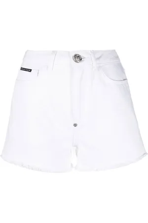 Philipp Plein Shorts de mezclilla con detalles de cristal