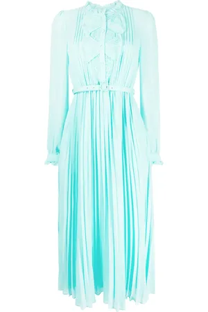 Self-Portrait Vestido midi con diseño de pliegues