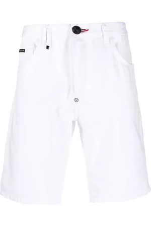 Philipp Plein Shorts de mezclilla con detalle hexagonal