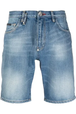 Philipp Plein Shorts de mezclilla con efecto lavado