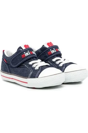 Miki House Tenis de mezclilla con logo bordado