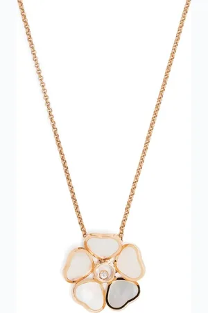 Chopard Collar Happy Hearts Flower en oro rosa de 18kt con diamantes