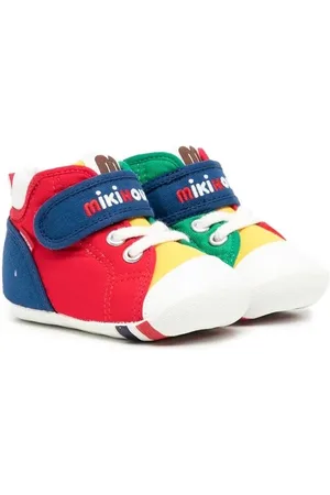 Miki House Pantalones con logo bordado y diseño color block