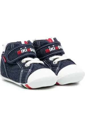 Miki House Tenis de mezclilla con logo bordado