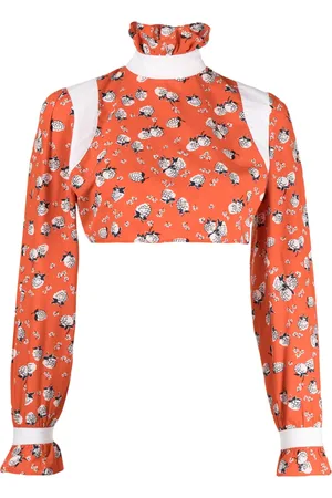 BATSHEVA Top corto con estampado floral