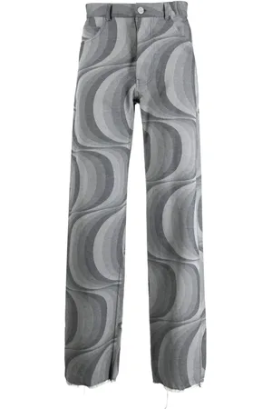 JORDAN LUCA Pantalones acampanados con motivo geométrico