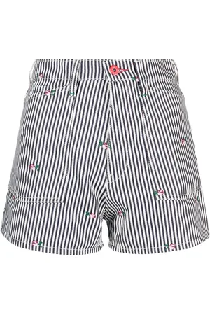 Kenzo Shorts con tiro alto y rayas bordadas