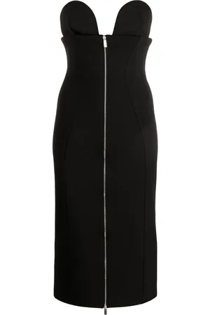 OFF-WHITE Vestido midi strapless