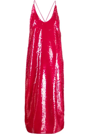 Ganni Vestido midi bordado con lentejuelas