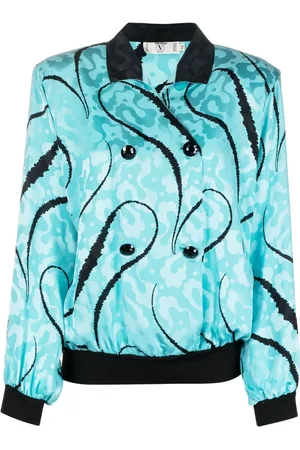 VALENTINO GARAVANI Blusa de seda con motivo en jacquard 1980