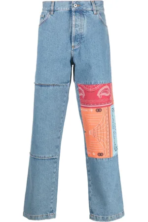 MARCELO BURLON Jeans rectos con detalle patchwork