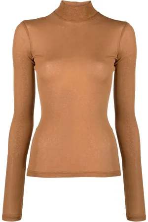 Nanushka Top de tejido con cuello vuelto