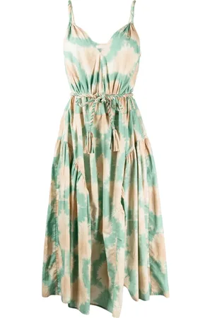 ULLA JOHNSON Vestido midi con estampado tie-dye