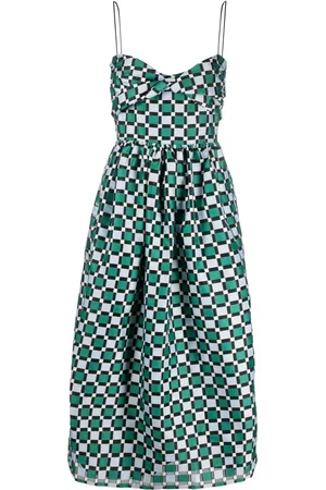 STINE GOYA Vestido midi Arya con motivo de cuadros