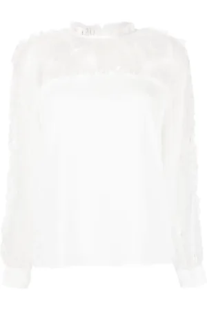 Pinko Blusa de encaje chantilly manga larga