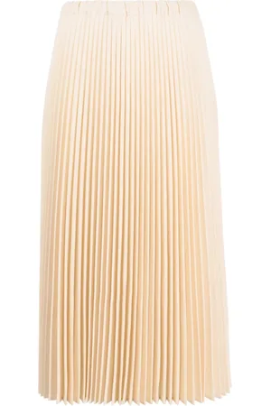 Jil Sander Falda midi con diseño plisado