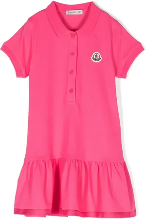 Moncler Vestido estilo playera tipo polo con parche del logo en el pecho