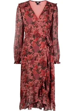 Paige Vestido de seda con rosas estampadas