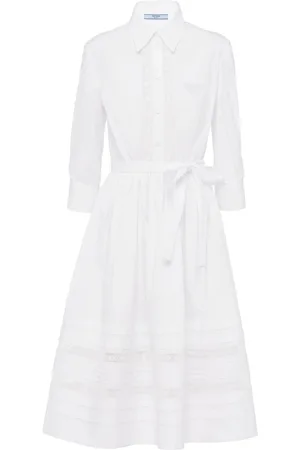 Prada Vestido estilo playera con detalle de encaje