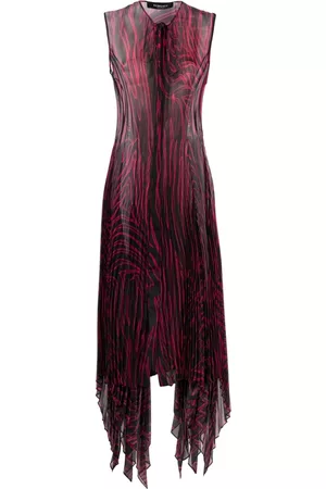 VERSACE Mujer Estampados - Vestido plisado con estampado abstracto