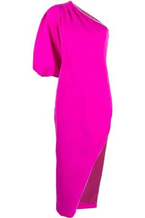 NISSA Vestido midi asimétrico con hombro descubierto